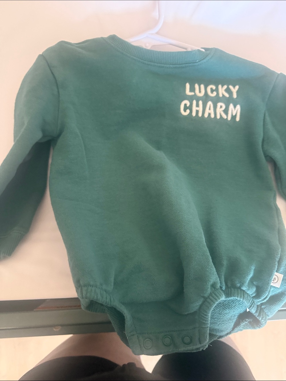Green 'Lucky Charm' Baby Bodysuit